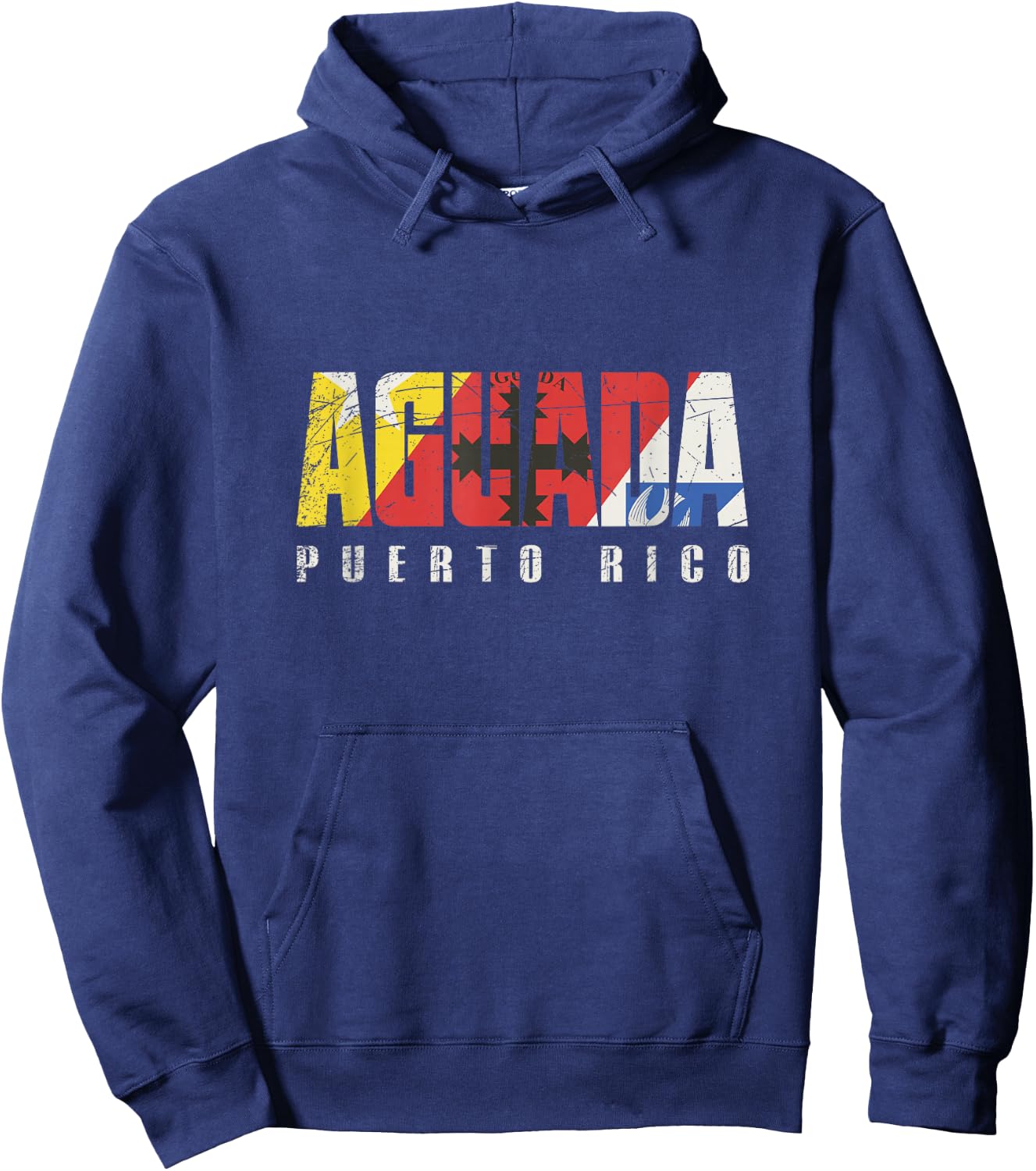 Aguada City in Puerto Rico, Aguada Flag Hoodie - Hoodie | Navy