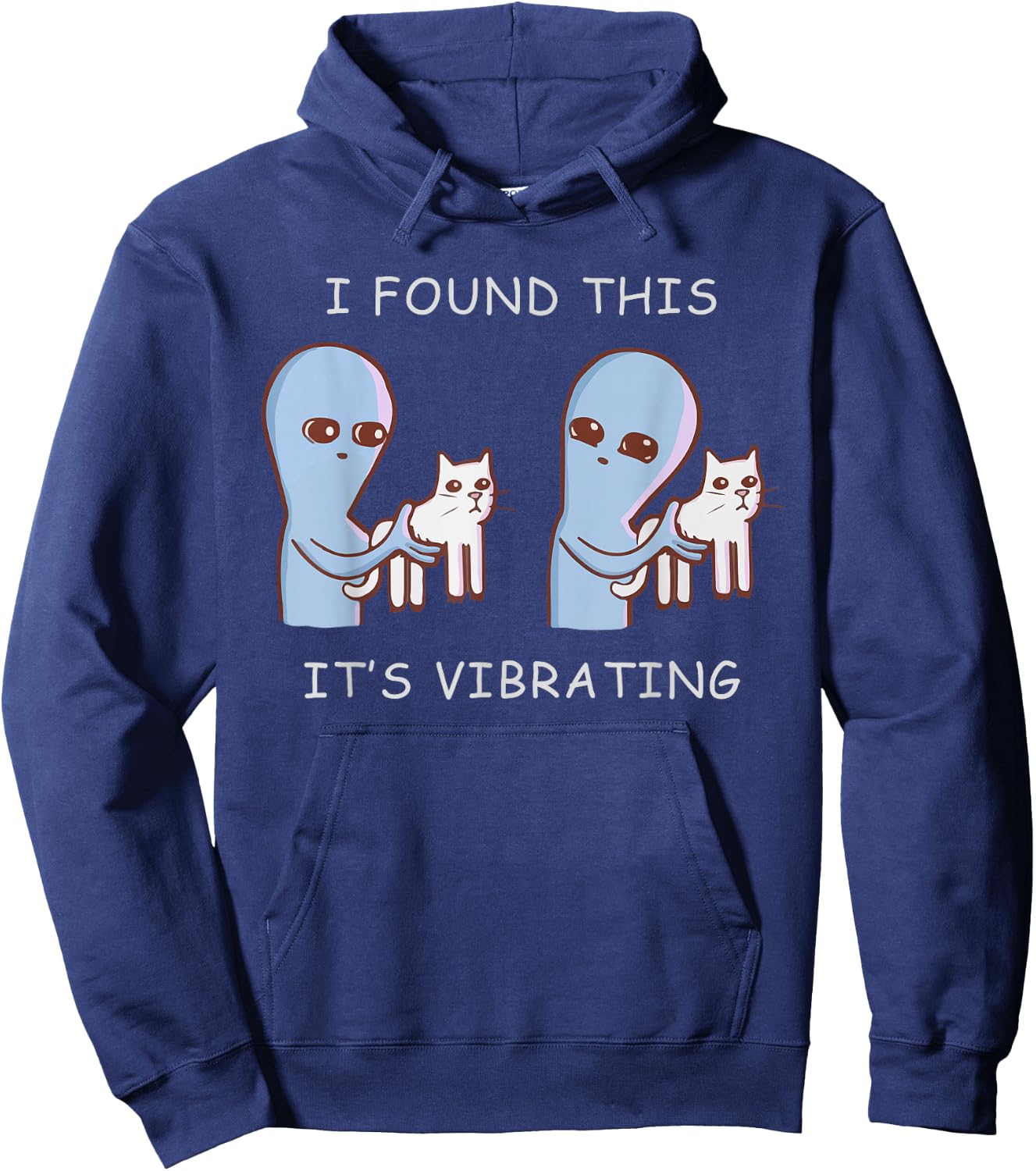 Strange planet vibrating cat - funny cat lovers Hoodie - Hoodie | Navy