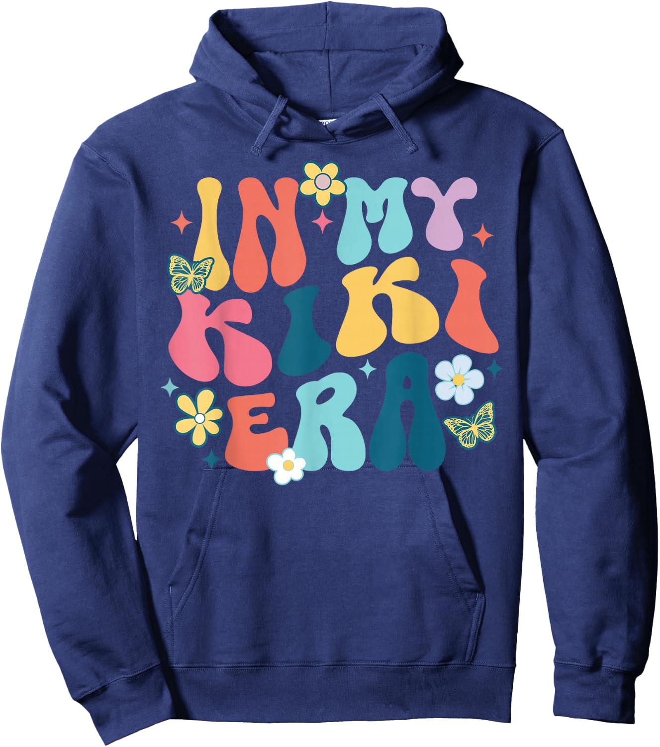 Retro Groovy In My Kiki Era Happy Mother's Day Hoodie - Hoodie | Navy
