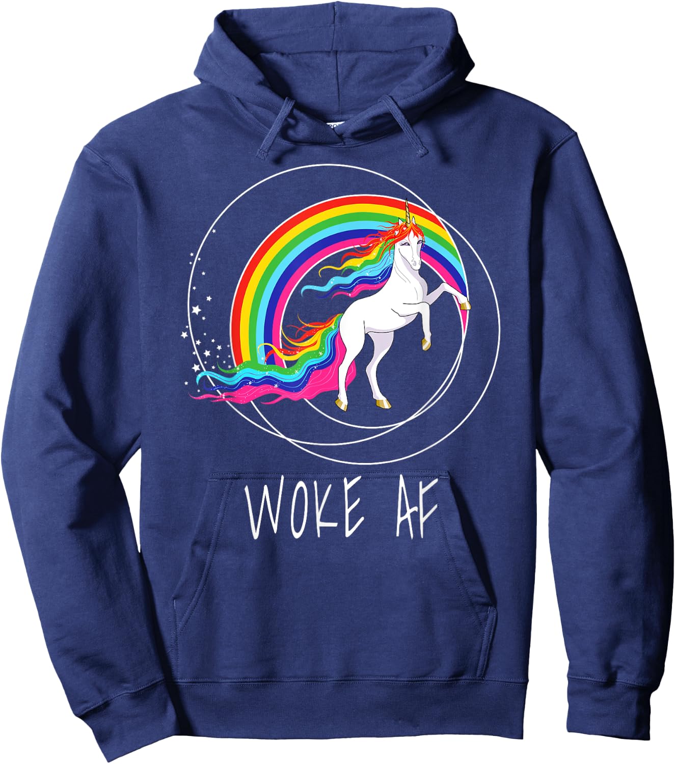 Woke AF Unicorn Spiritual Political Activist Hoodie - Hoodie | Navy