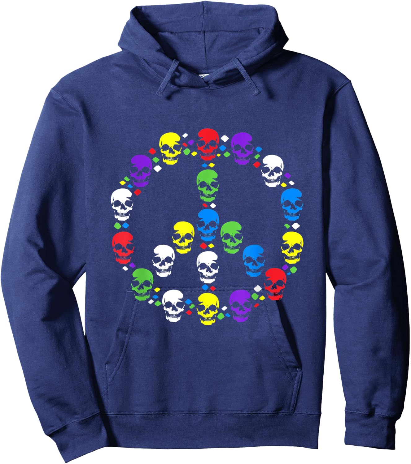 Skull Peace Sign Hoodie - Hoodie | Navy