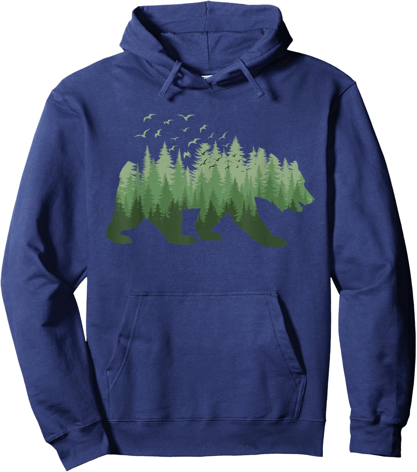 Nature Forest Wildlife Trees Wild Animal Bear Hoodie - Hoodie | Navy