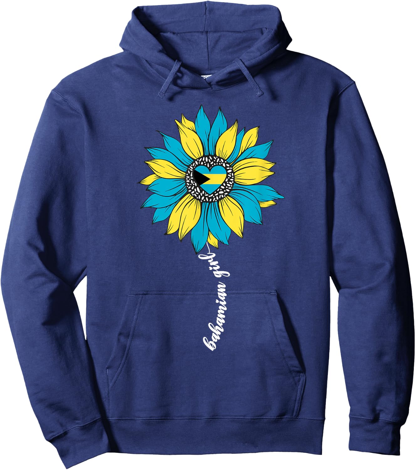 Bahamian Girl Bimini Nassau Bahamas Flag Cute Hoodie - Hoodie | Navy