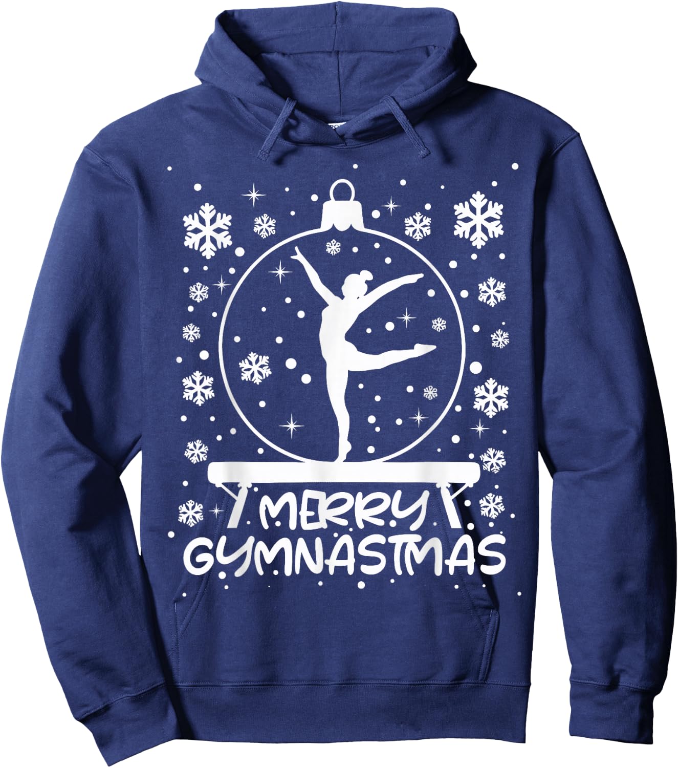Funny Gymnast Xmas Lights Gymnastics Christmas Hoodie - Hoodie | Navy
