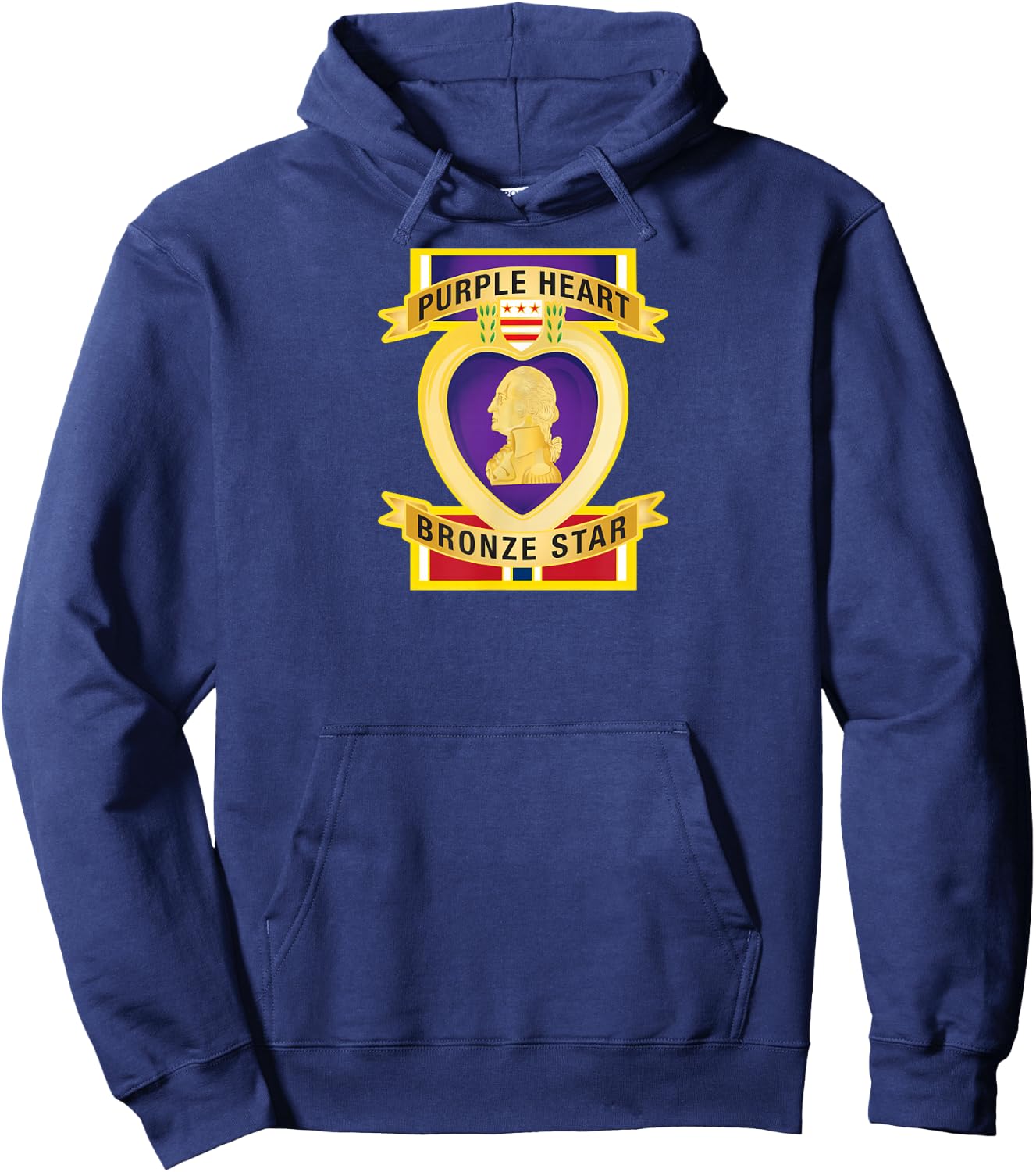 Combat Wounded Bronze Star Hoodie - Hoodie | Navy