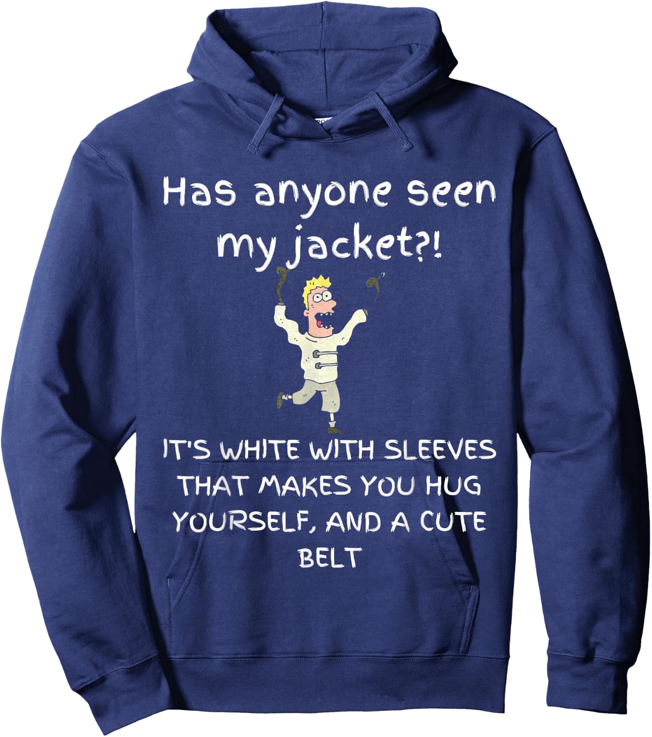Funny Straight Jacket Hoodie - Hoodie | Navy