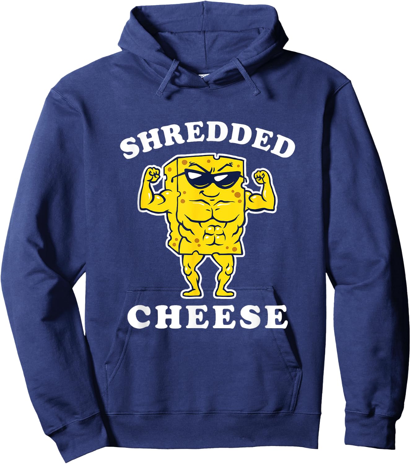 Shredded Cheese - Funny Gym Fitness Lifting Hoodie - Hoodie | Navy
