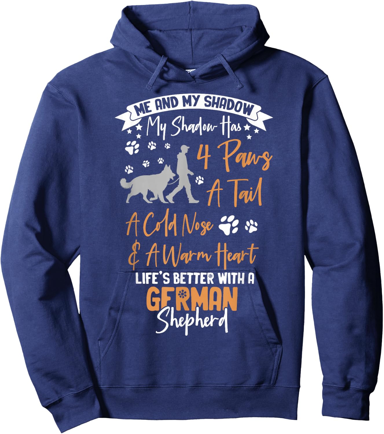 Me And My Shadow German Shepherd Hoodie - Hoodie | Navy