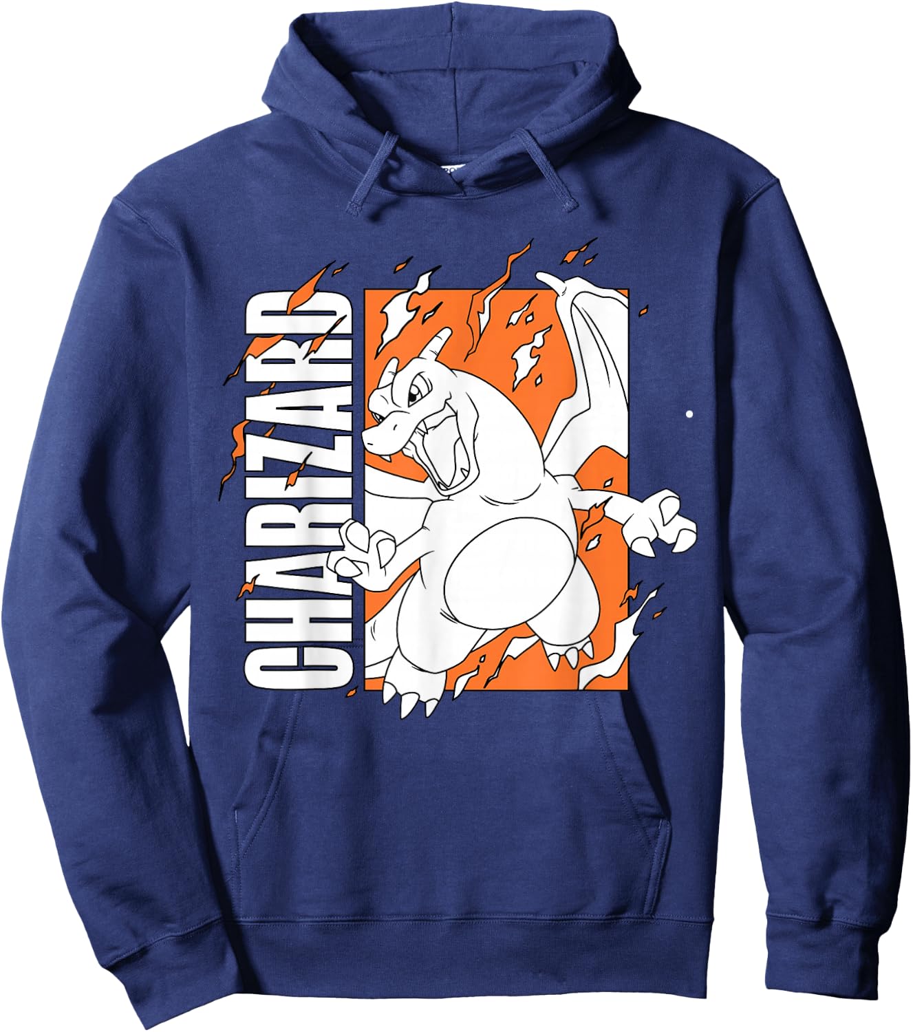 Pokémon - Charizard Orange Fire Box Hoodie - Hoodie | Navy