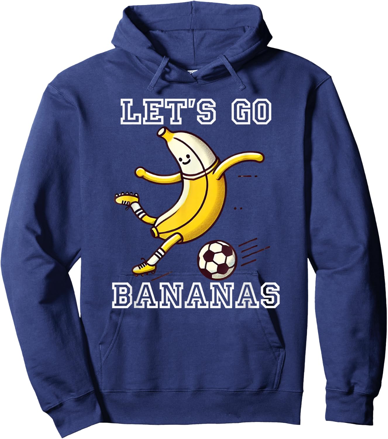 Let's Go Bananas Soccer Player Football Banana Hoodie - Hoodie | Navy