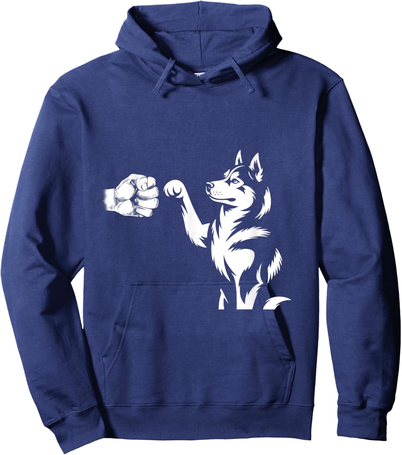 Husky Dog Fist Bump Hoodie - Hoodie | Navy