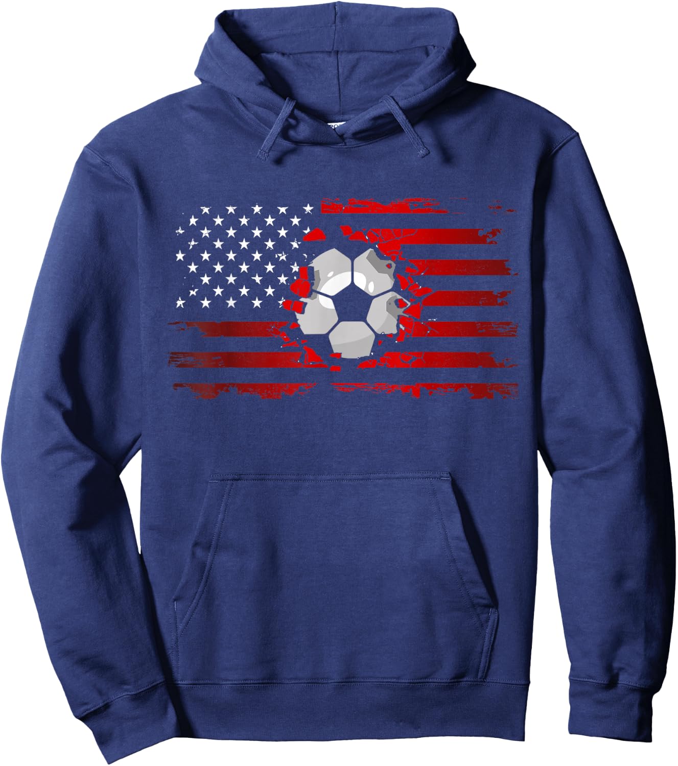 American Flag Soccer Apparel - Soccer Hoodie - Hoodie | Navy