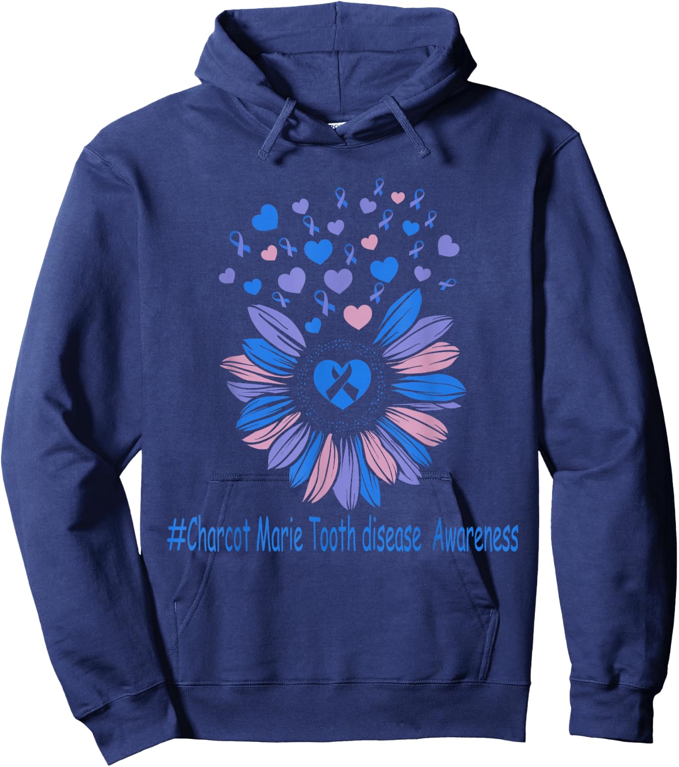 charcot marie tooth disease Awareness Sunflower Hoodie - Hoodie | Navy