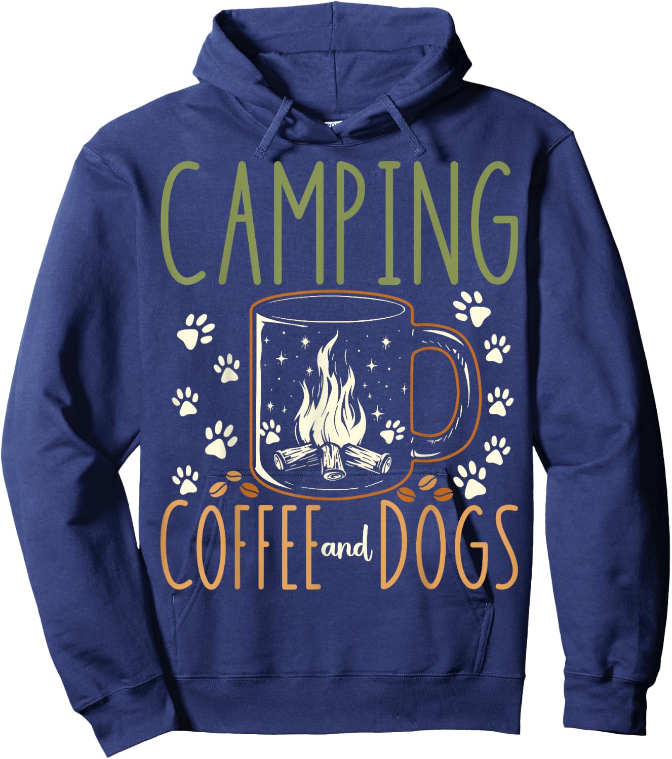 Camping Coffee And Dogs Hoodie - Hoodie | Navy
