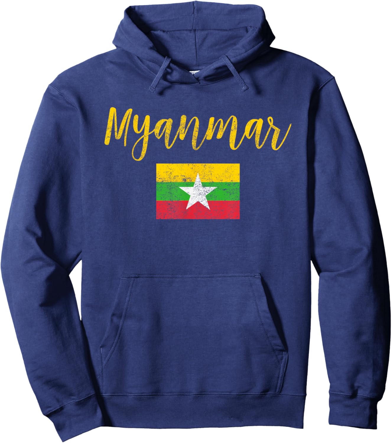 Myanmar Myanmar Flag Vintage Hoodie - Hoodie | Navy
