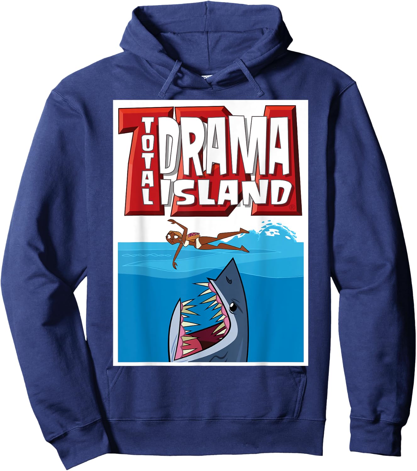 Total Drama Island Shark Logo Hoodie - Hoodie | Navy