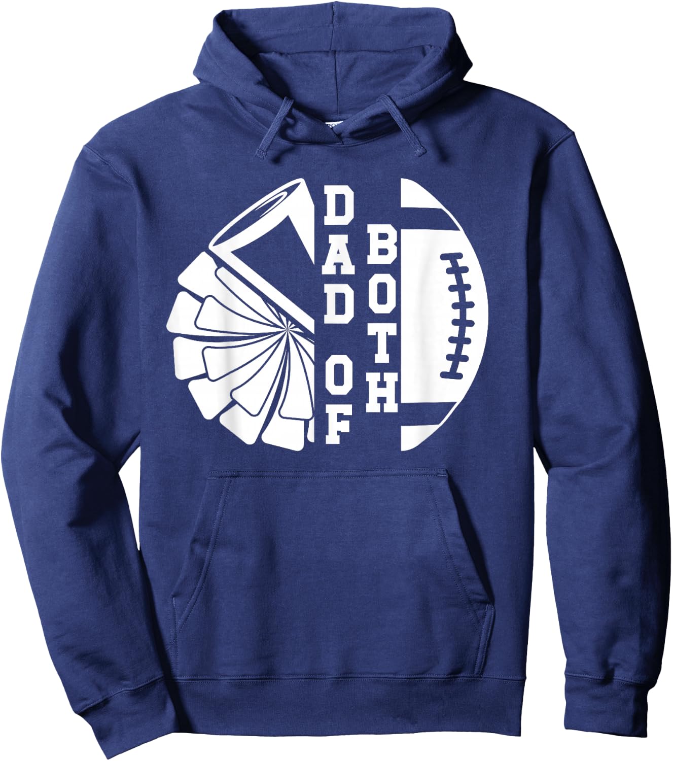 Dad Of Both Proud Football And Cheer Dad Hoodie - Hoodie | Navy