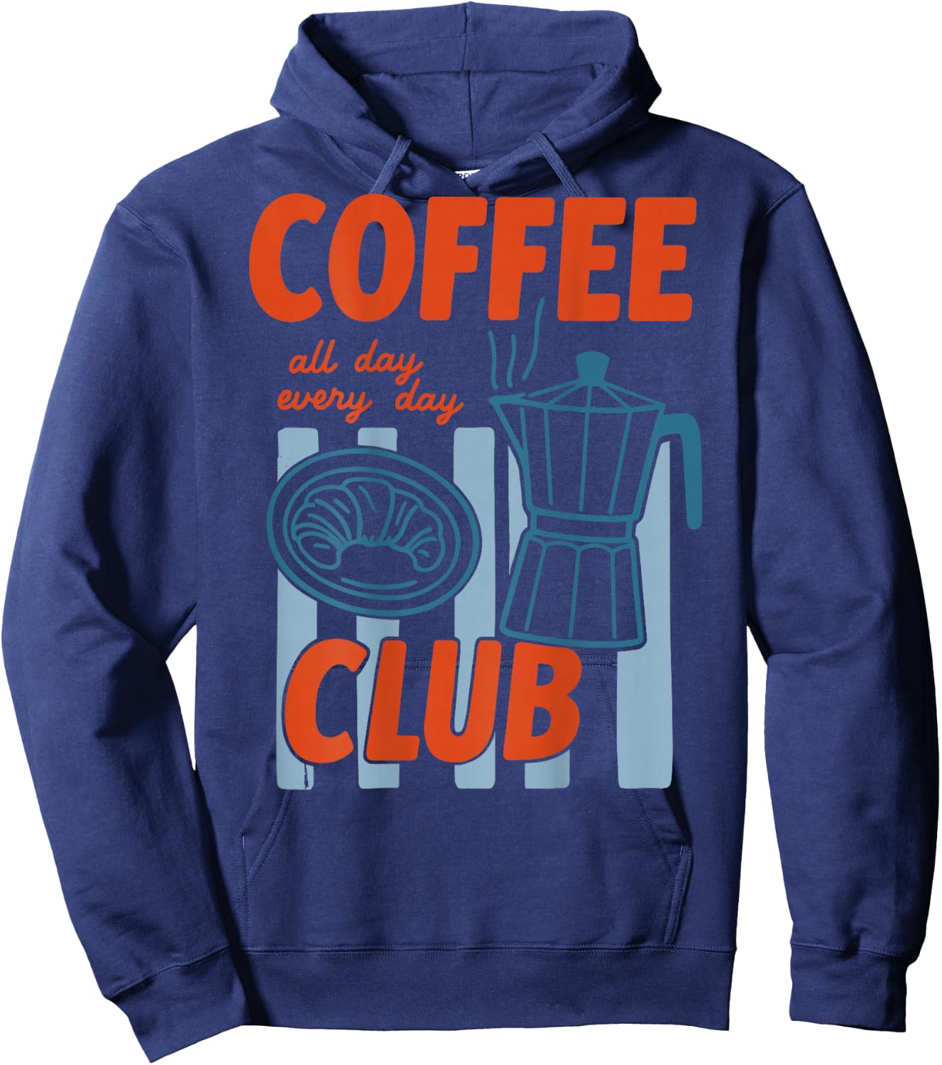 Coffee Moka Pot Hand Drawn Retro Food Lover Hoodie - Hoodie | Navy