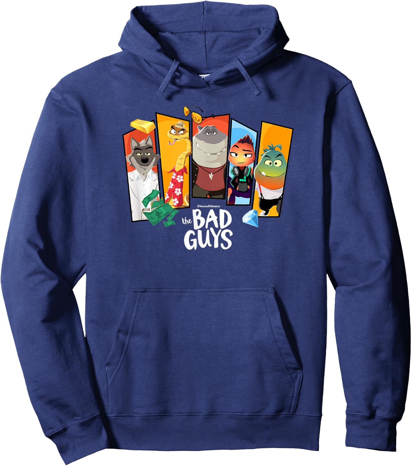 The Bad Guys Character Group Panels Hoodie - Hoodie | Navy