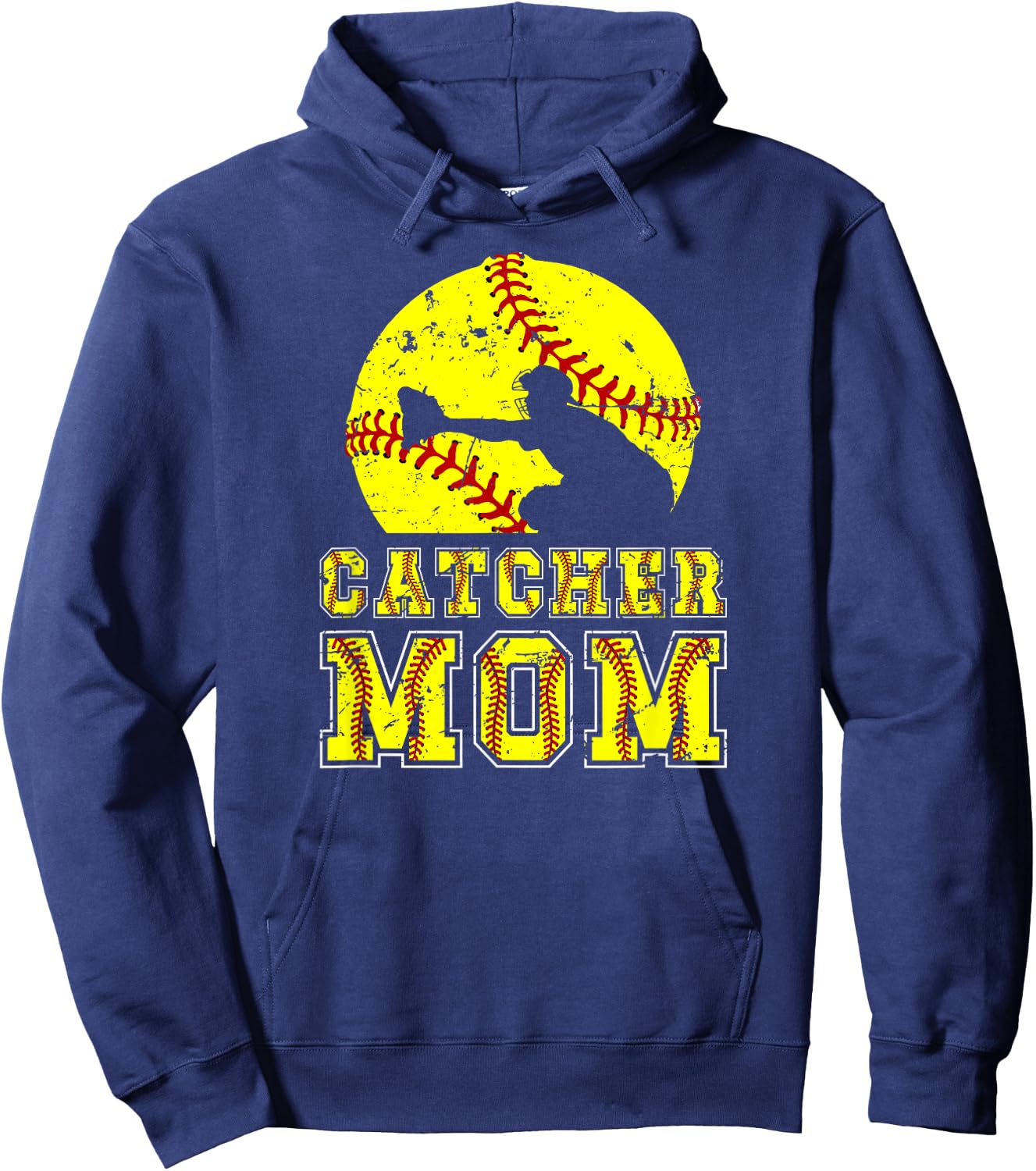 Softball Catcher Mom Of A Softball Catcher Mama Hoodie - Hoodie | Navy