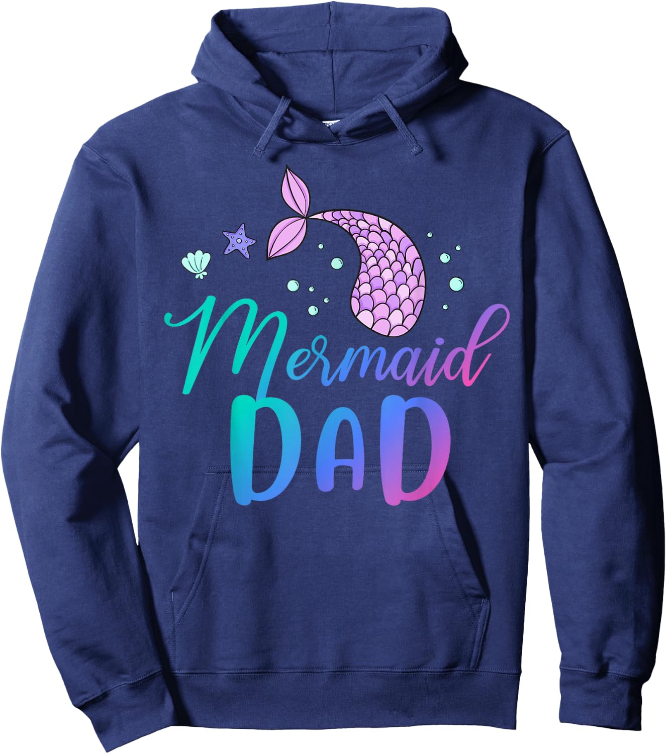 Mermaid Dad Funny Birthday Party Hoodie - Hoodie | Navy