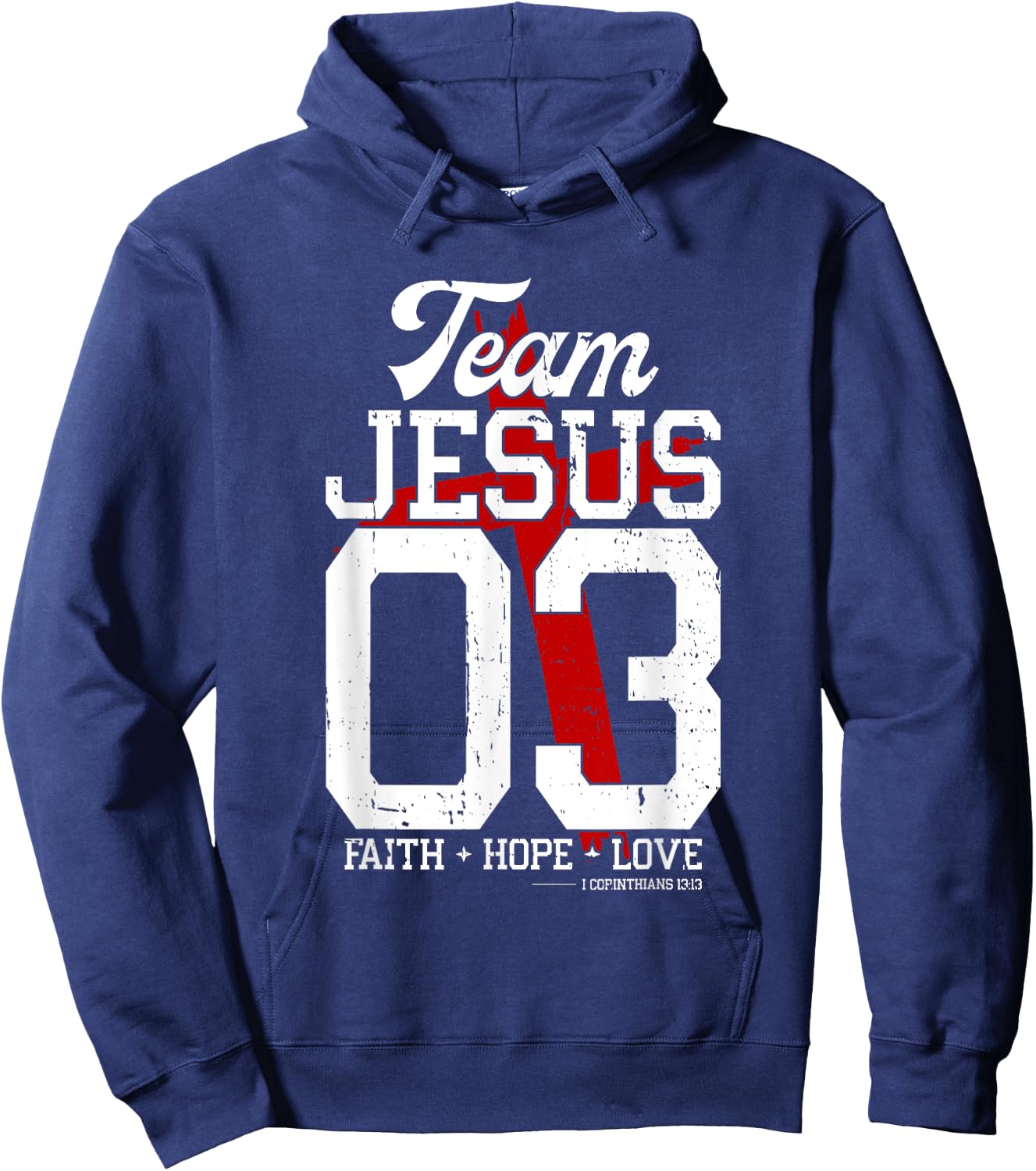 Christian - Team Jesus 03 Faith Hope Love Hoodie - Hoodie | Navy