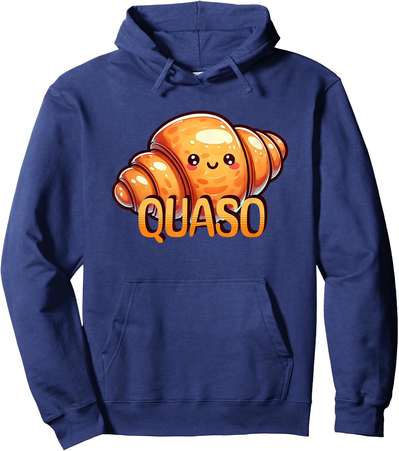 Croissant Kawaii Cute Quaso Meme Hoodie - Hoodie | Navy