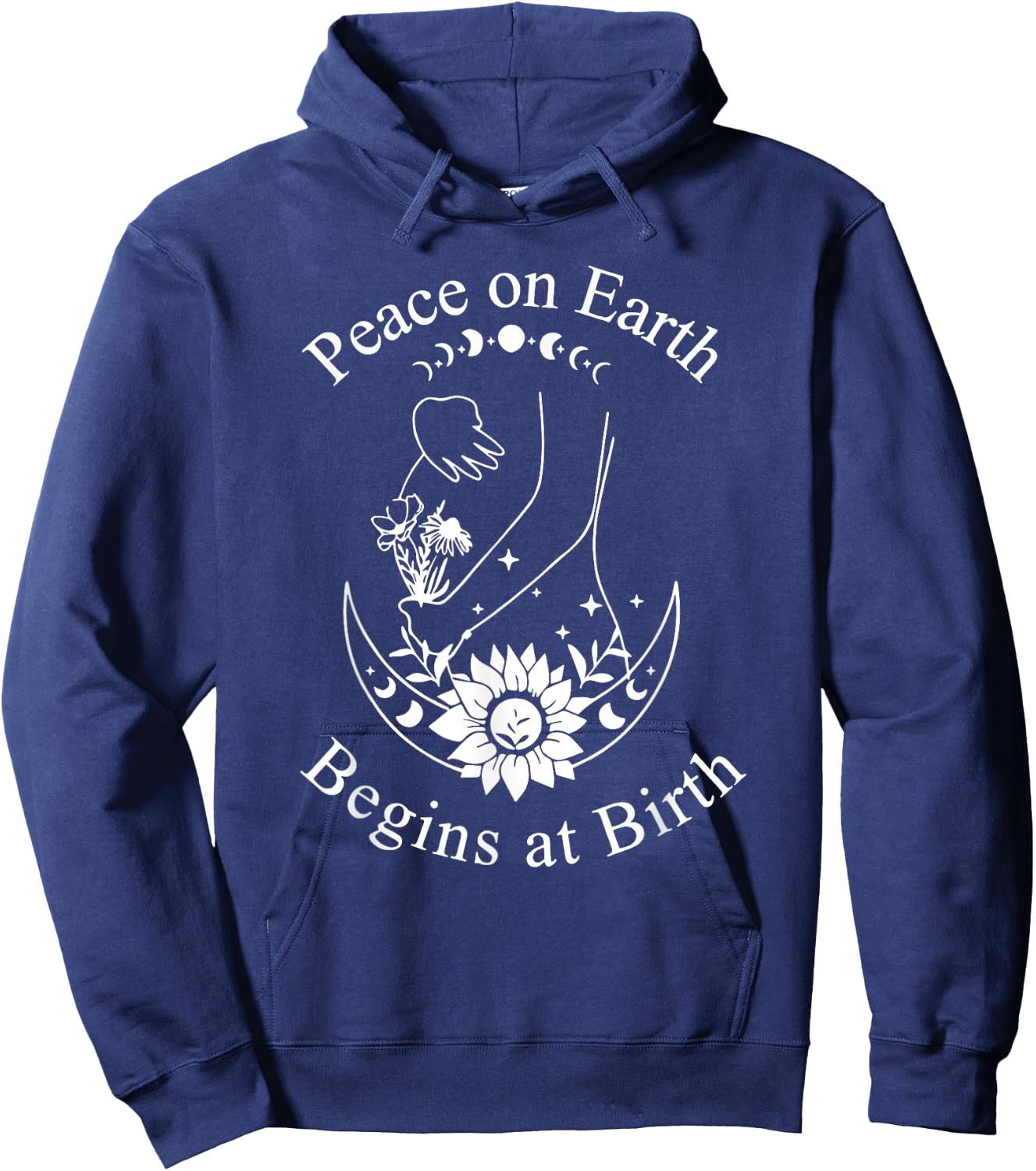 Peace On Earth Begins at Birth Doula Midwife Hoodie - Hoodie | Navy