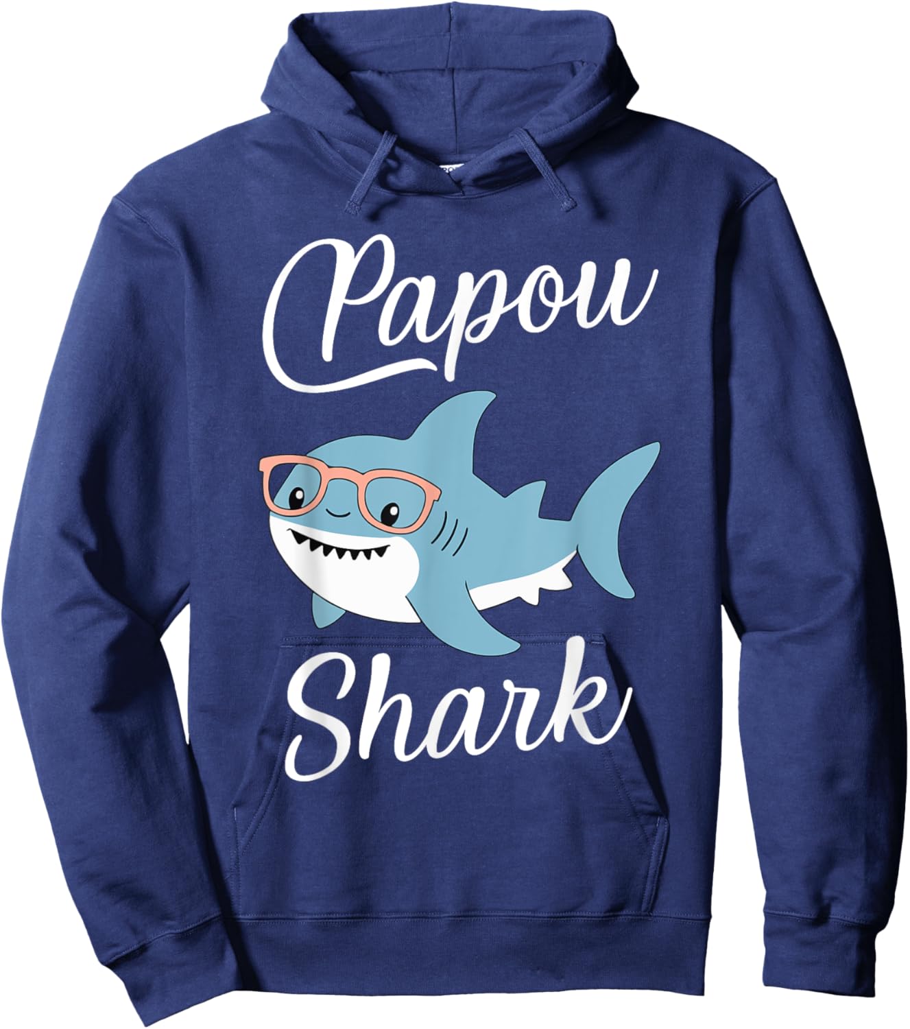 Papou Shark Funny Matching Family Grandpa Hoodie - Hoodie | Navy