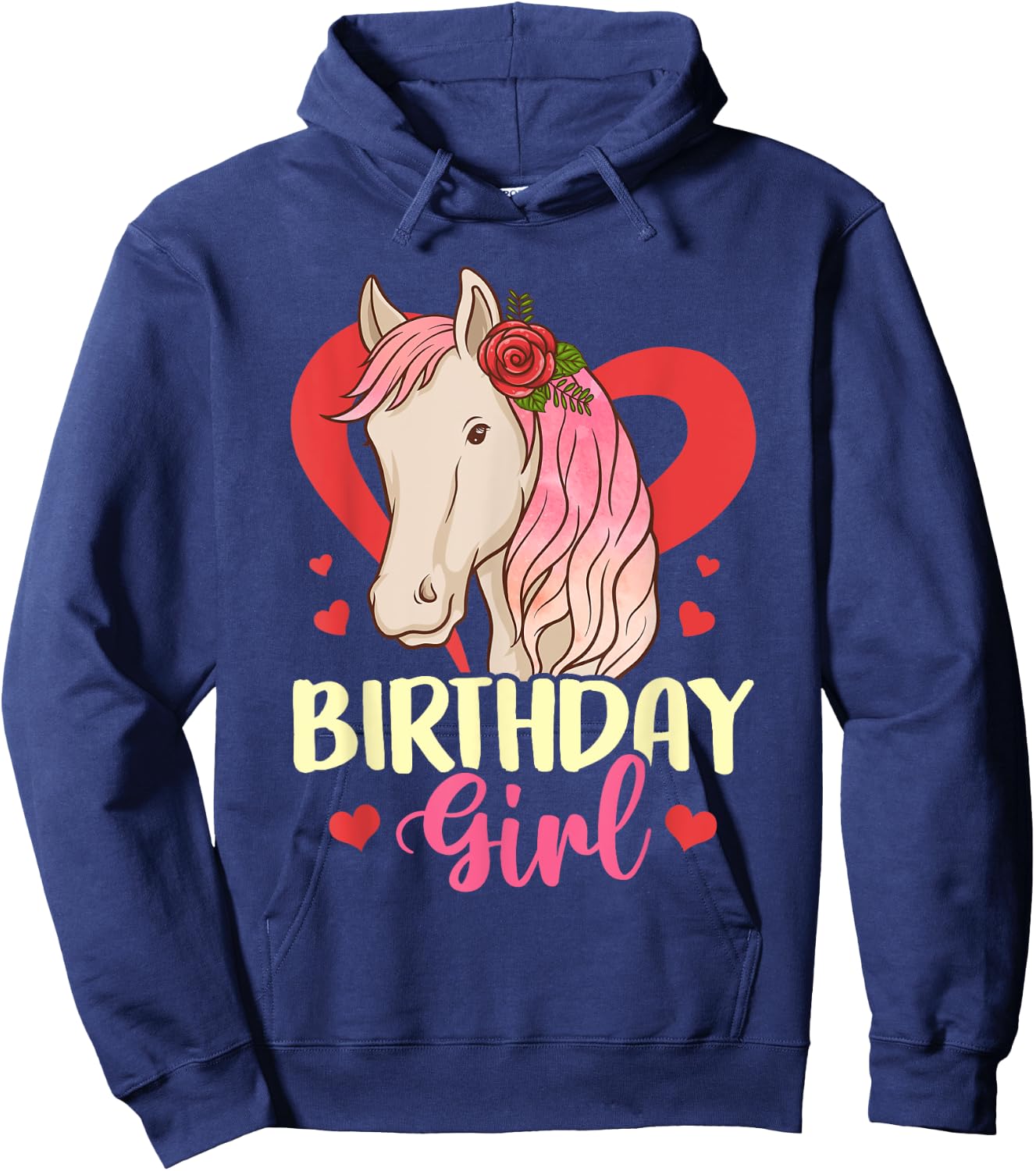 Birthday Girl Horse Party Gift Family Hoodie - Hoodie | Navy