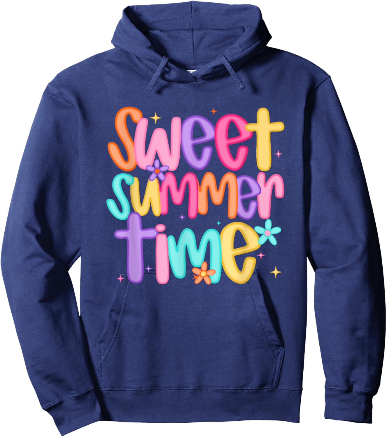 Sweet Summer Time Colorful Text Fun Hoodie - Hoodie | Navy