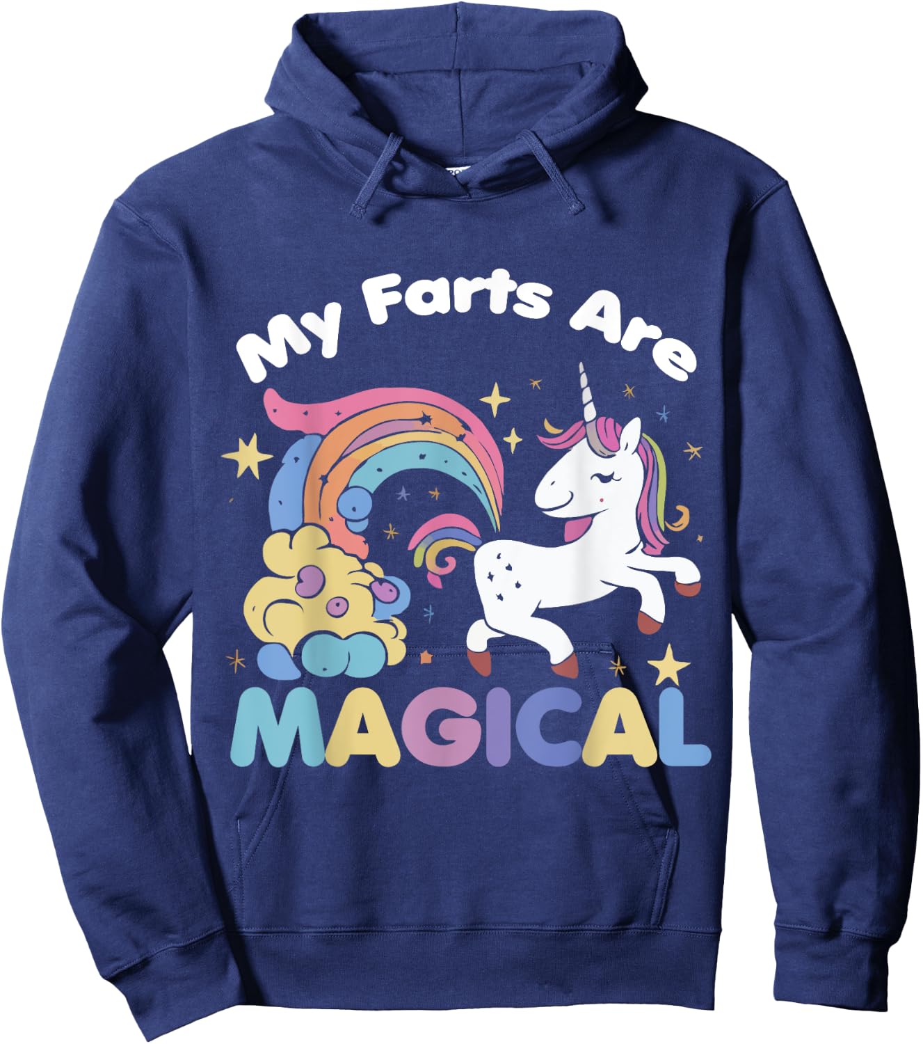 My Farts Are Magical Funny Unicorn Gag Hoodie - Hoodie | Navy