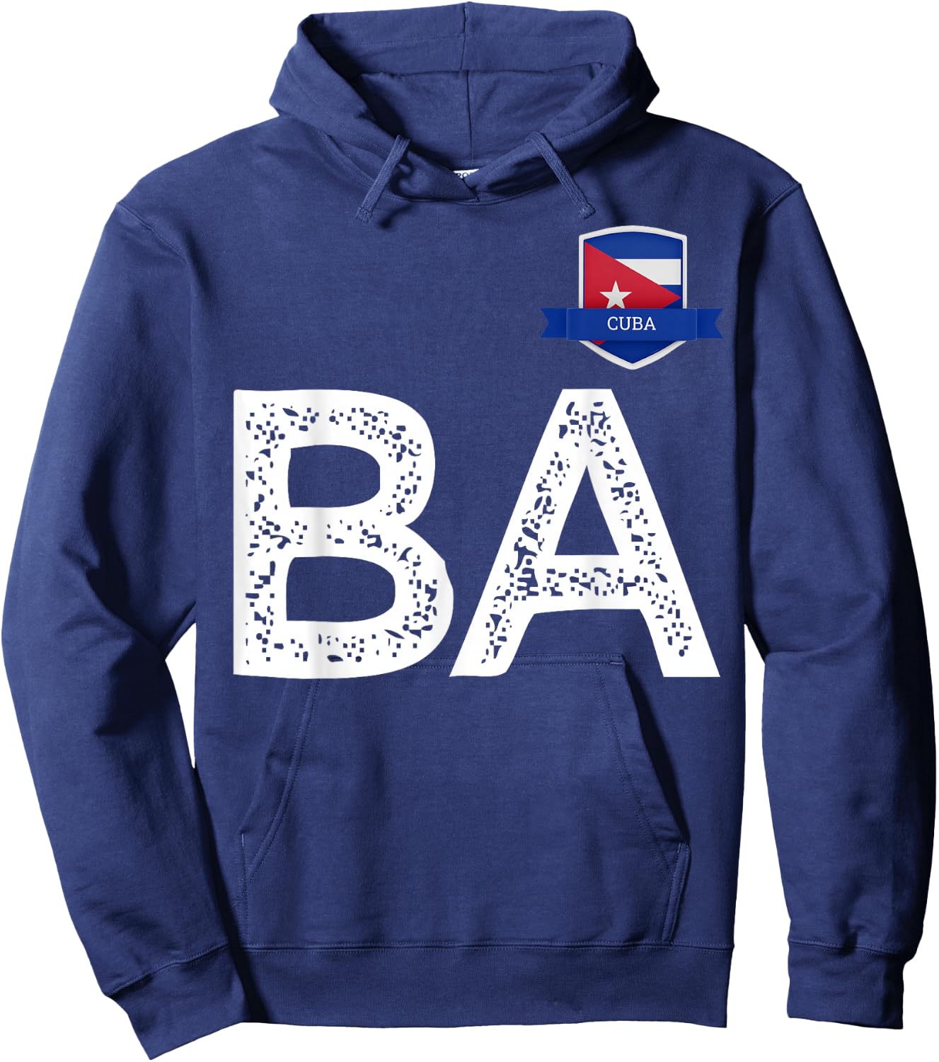Cuba Human-Flag B and Letter A Cuban Hoodie - Hoodie | Navy