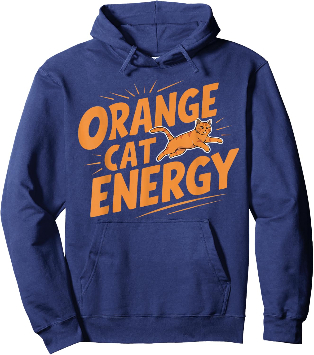 Orange Cat Energy Hoodie - Hoodie | Navy