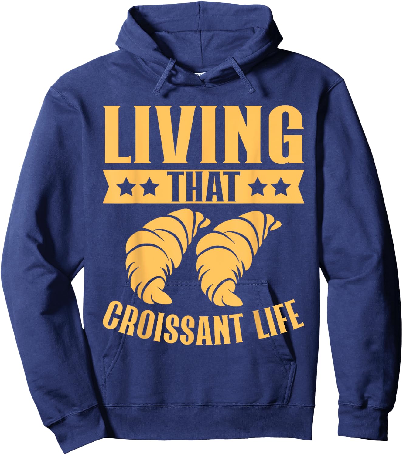 Living That Croissant Life Croissant Hoodie - Hoodie | Navy