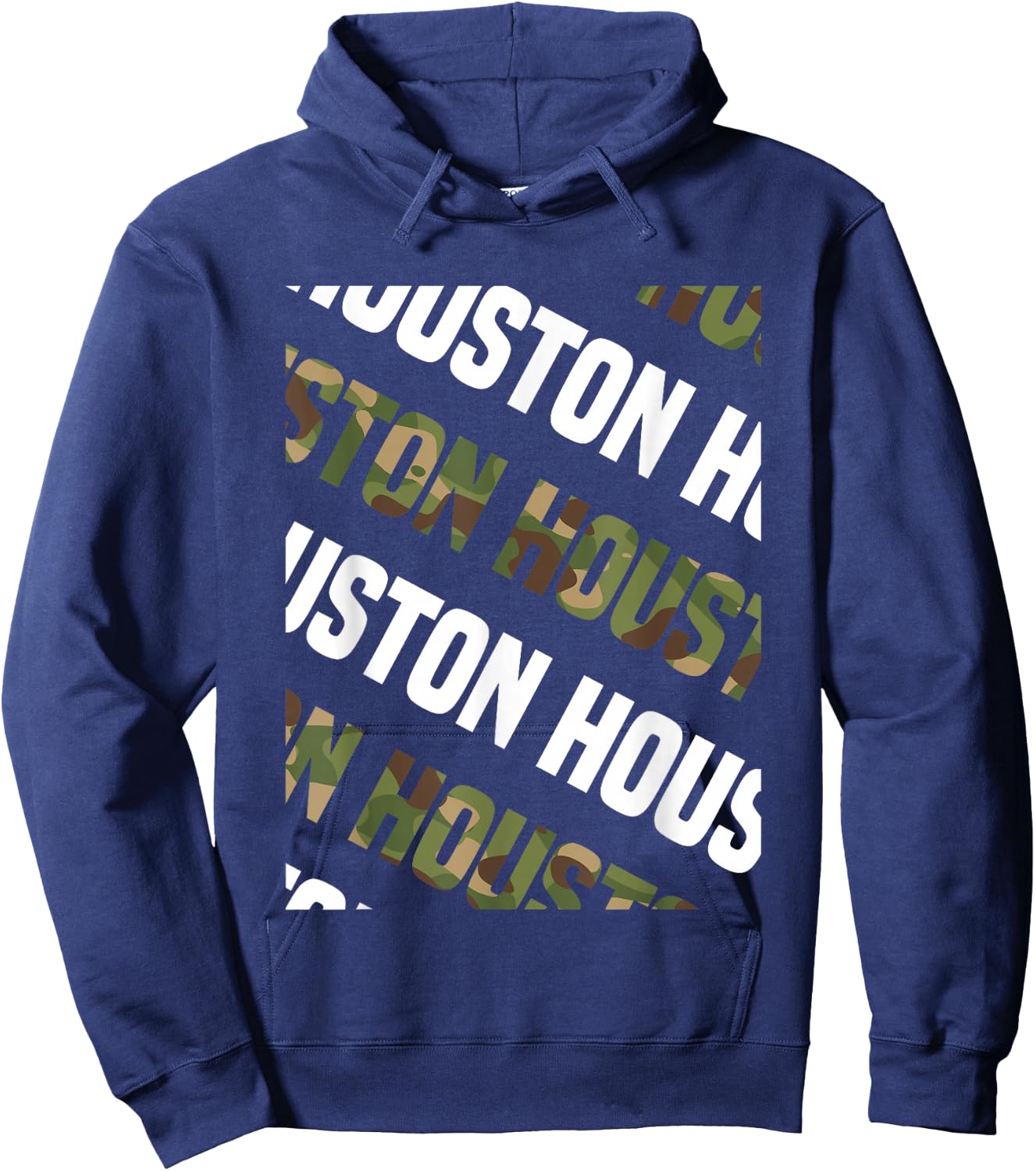 Houston Camo Pattern Green Camouflage Hoodie - Hoodie | Navy