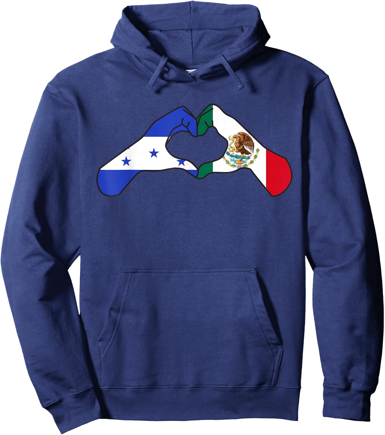 Honduras Mexico Honduran Heart Honduras Flag Hoodie - Hoodie | Navy