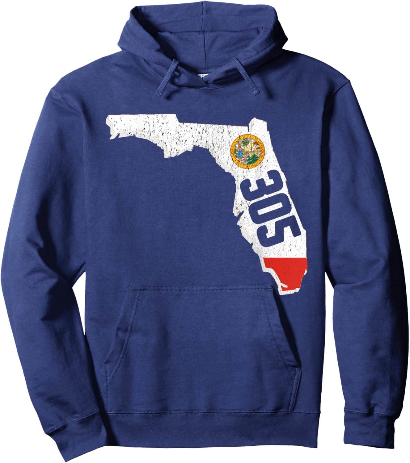 Miami Area Code 305 Florida Gift Hoodie - Hoodie | Navy
