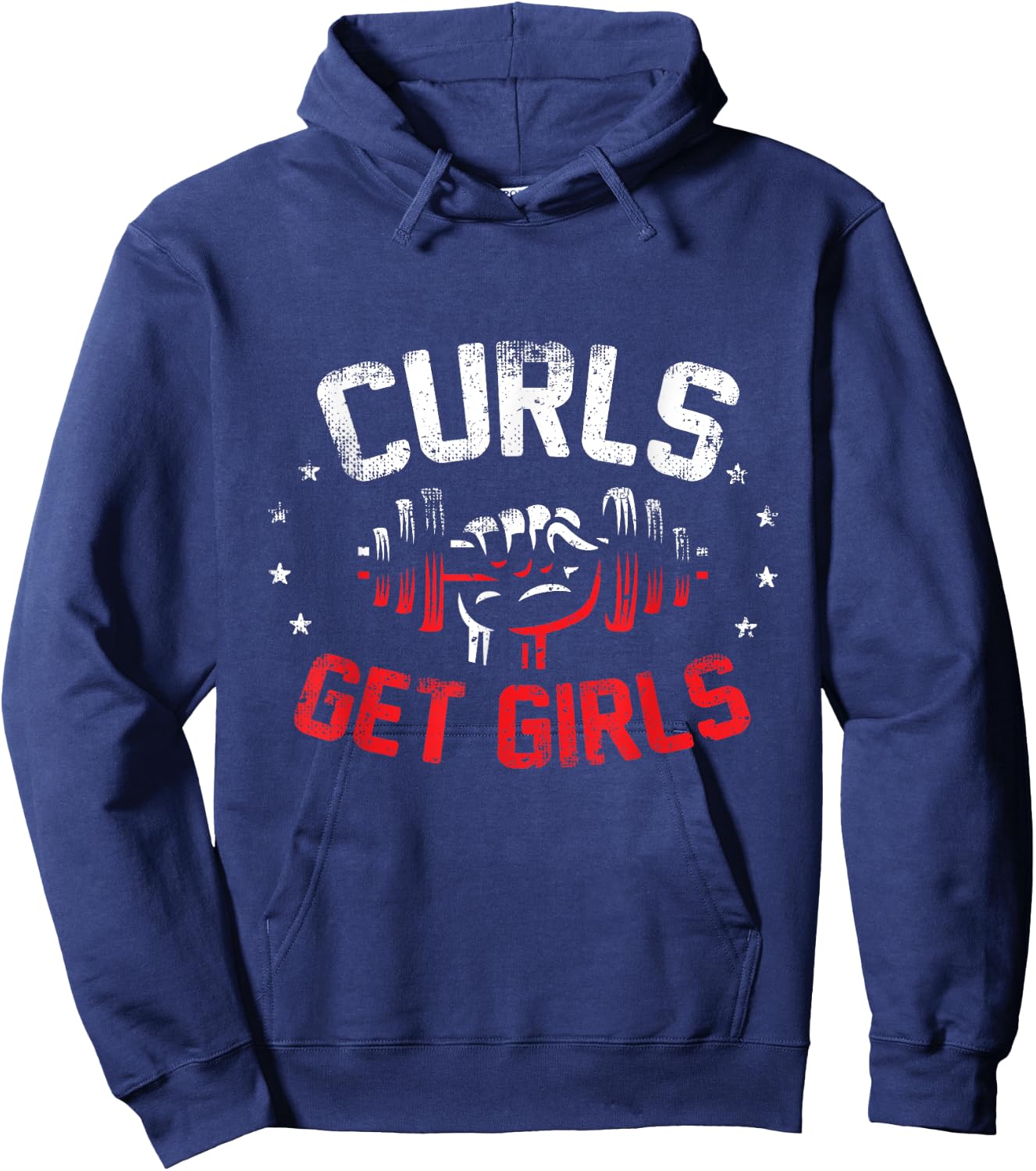 Curls Get Girls - Weightlifting Arms Day Hoodie - Hoodie | Navy