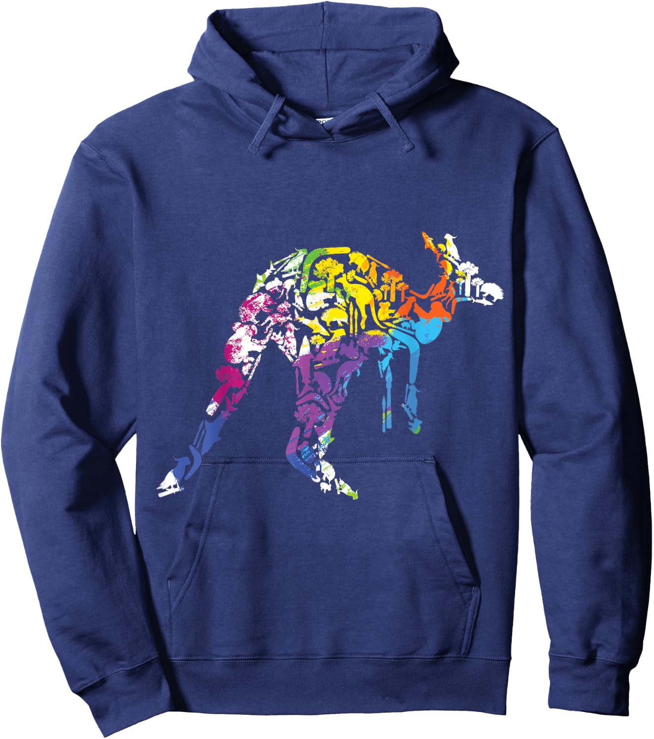 Nature Lovers Australia Wild Animals Kangaroo Hoodie - Hoodie | Navy