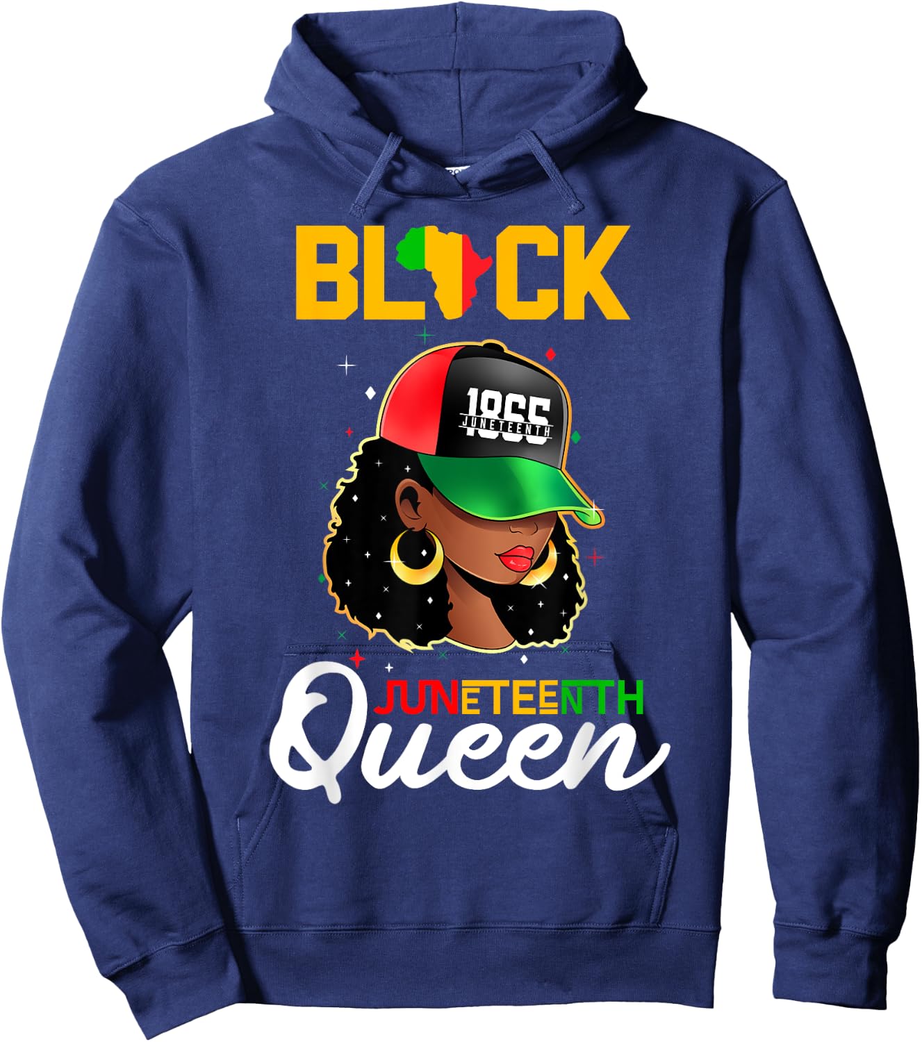 1865 Juneteenth Black Queen Hoodie - Hoodie | Navy