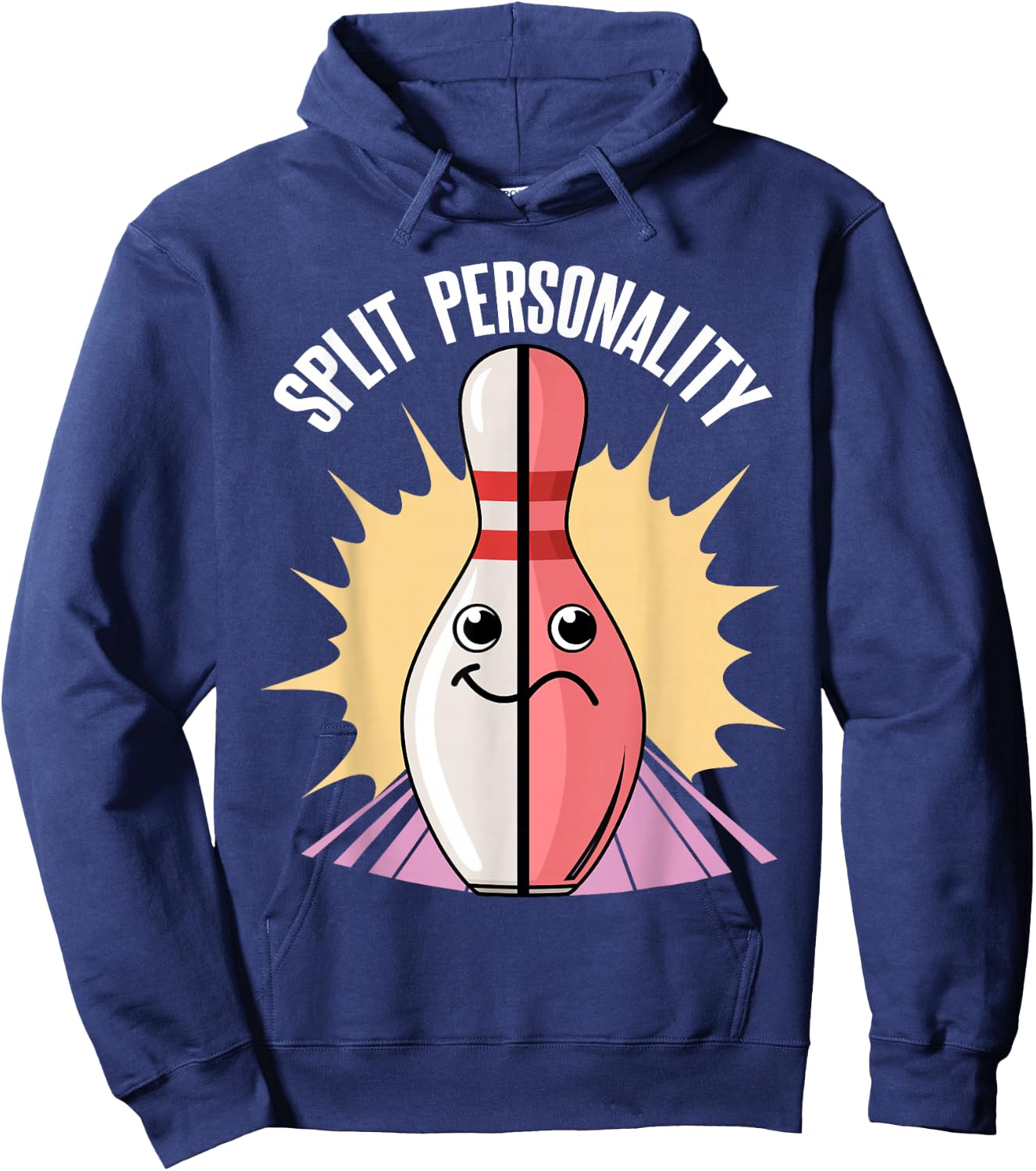 Split Personality Bowling Pin Hoodie - Hoodie | Navy