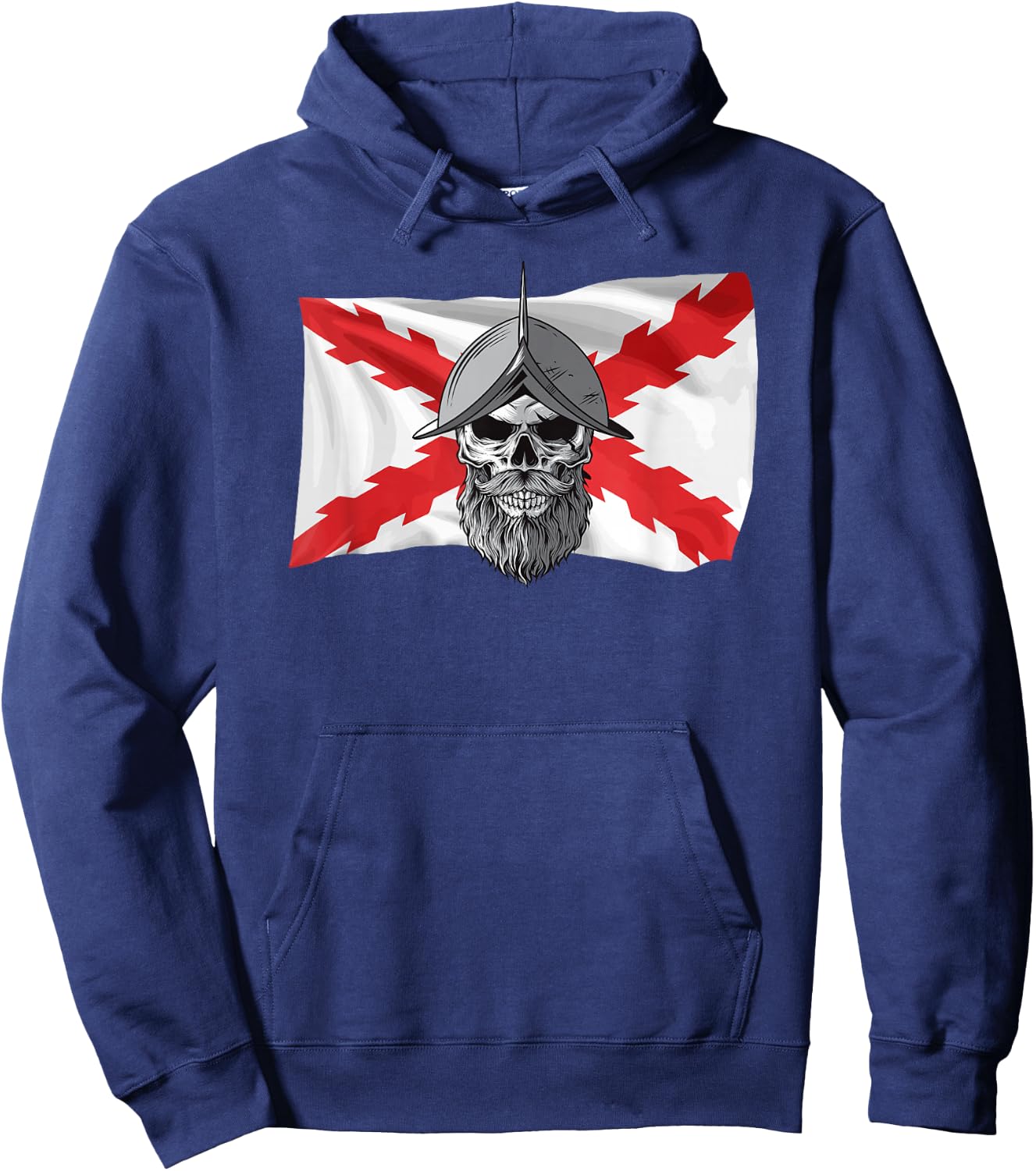 Burgundy Cross. Skull Soldier. Military Hoodie - Hoodie | Navy
