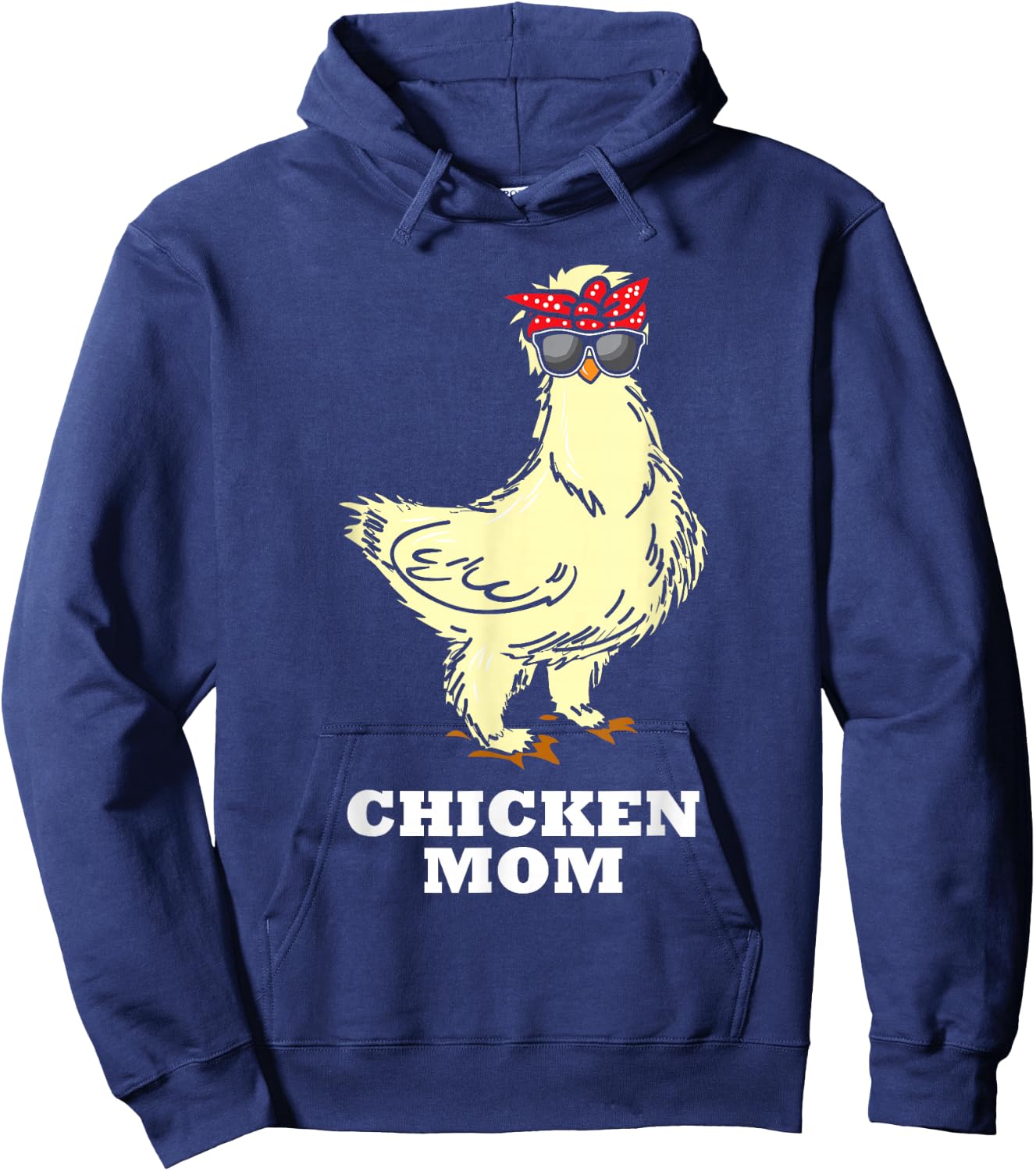 Silkie Chicken Mom Gift Cute Sunglasses Animal Hoodie - Hoodie | Navy
