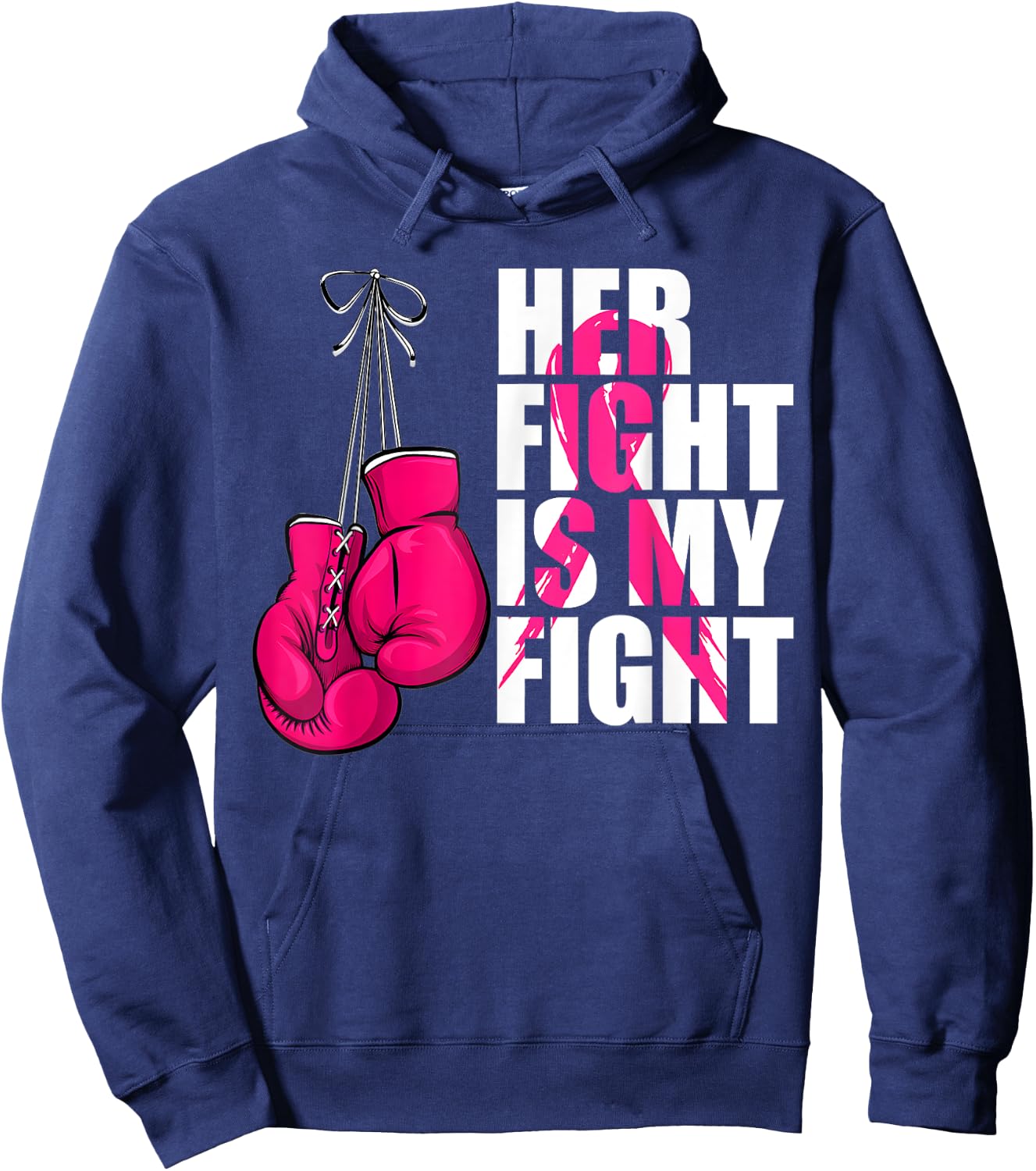 Breast Cancer Awareness Husband Support Squad Hoodie - Hoodie | Navy