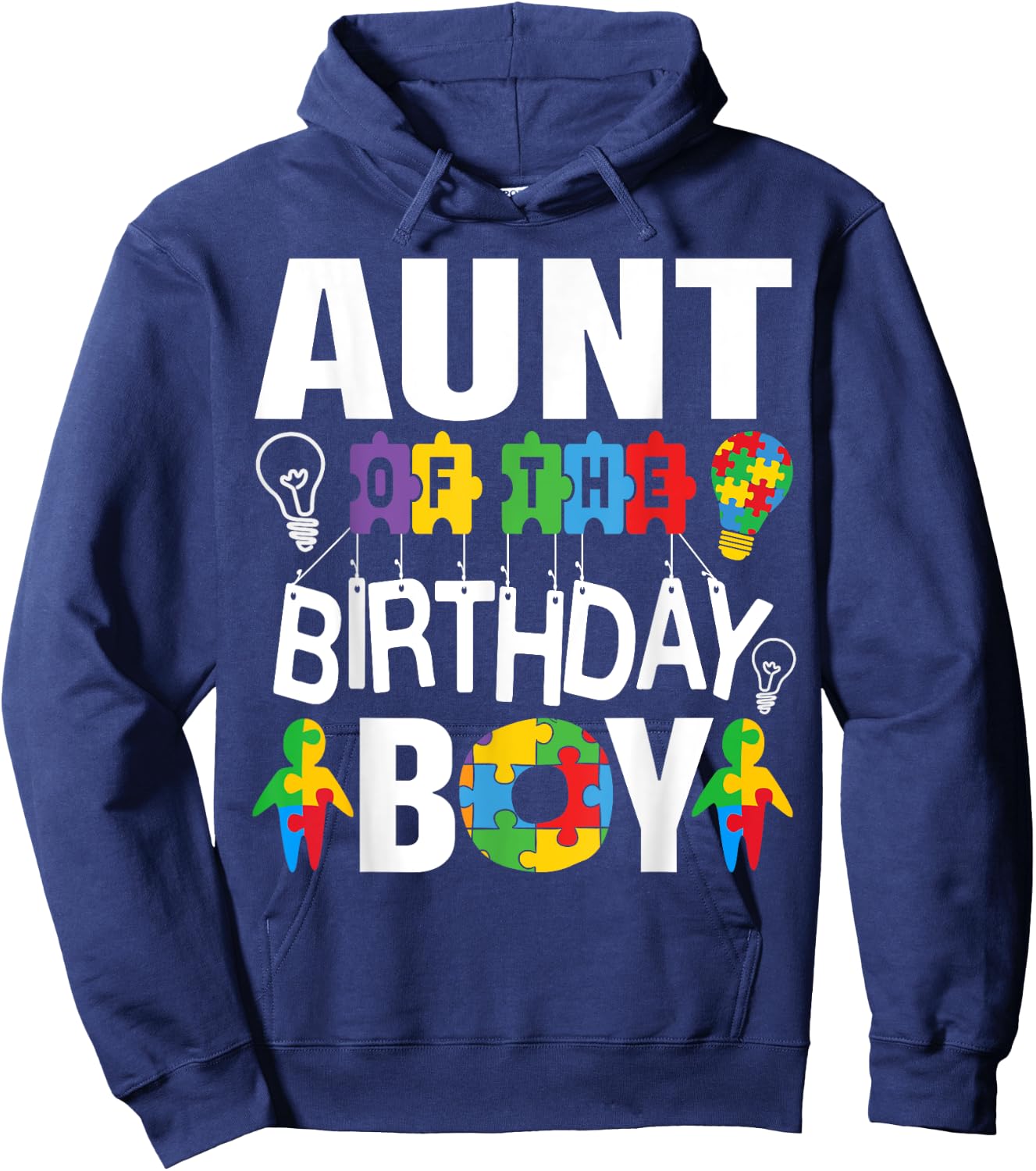 Aunt Of The Birthday Boy Autism Hoodie - Hoodie | Navy