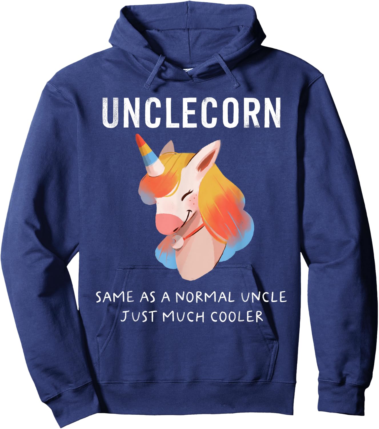 Unclecorn Unicorn Uncle Funny Niece Hoodie - Hoodie | Navy