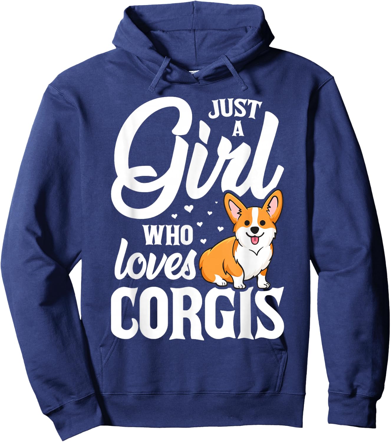 Just a Girl The Corgis Gift Dog Lovers Hoodie - Hoodie | Navy