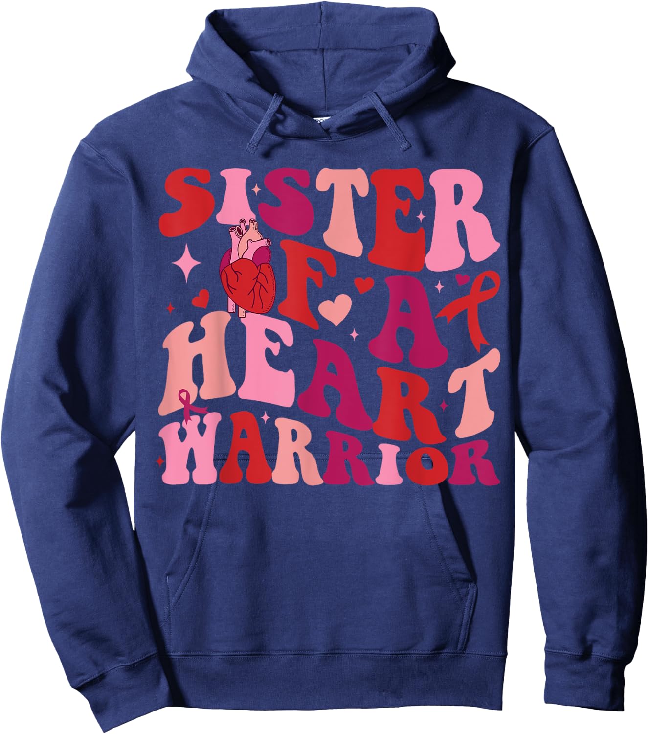 Sister Of A Heart Warrior Hoodie - Hoodie | Navy