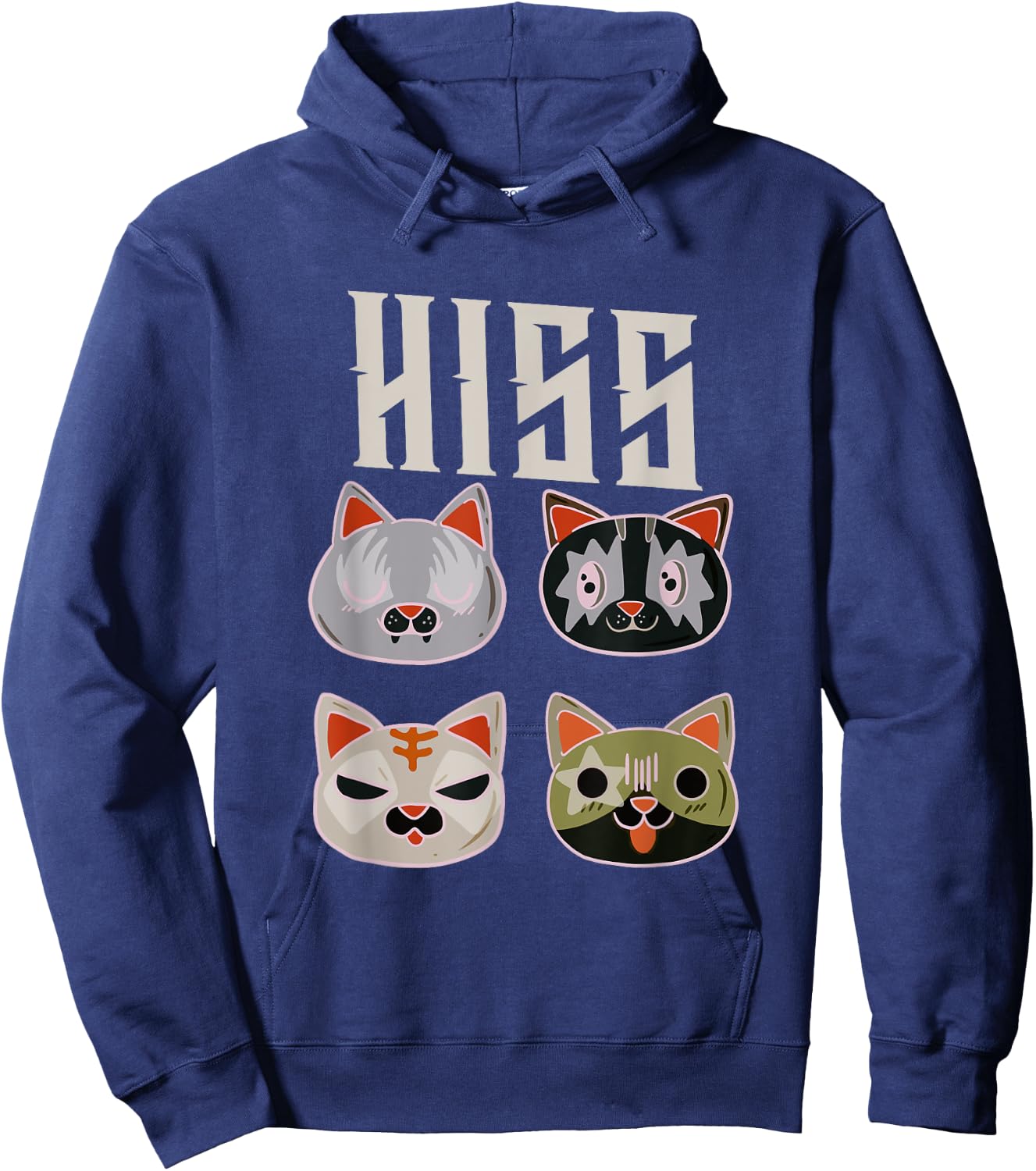 Kiss Cat Citty Death Metal Rock Music Women Hoodie - Hoodie | Navy